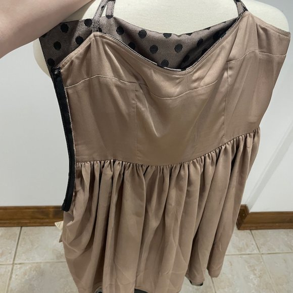 Fossil Strapless Black and Beige Dress with Polka - Picture 5 of 7